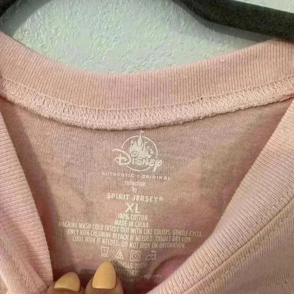 Disney World Princess Spirit Jersey Girls XL Pink Peplum Long Sleeve Pullover